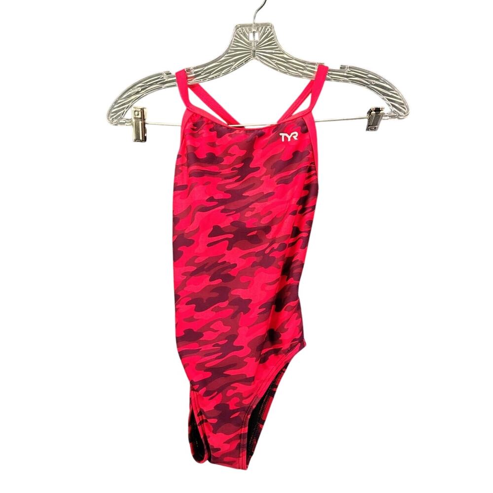 TYR  Childs Red Camo swimsuit Medium 8-10